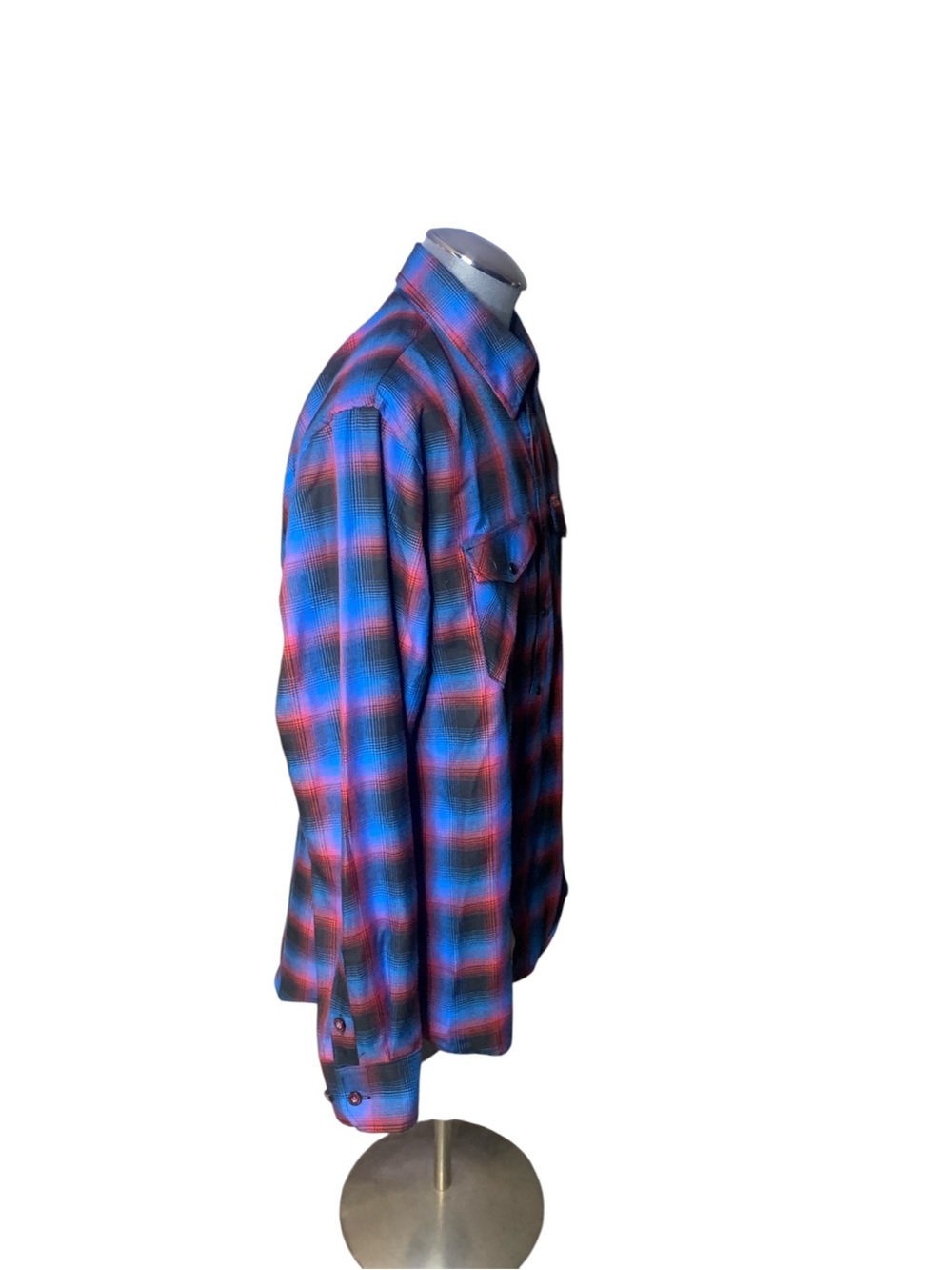 DIXXON | The JASON Flannel | Friday the 13th Blue and Red Plaid Button-Up Shirt - Picture 4 of 7